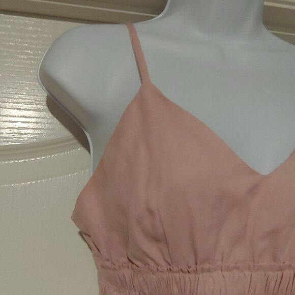 Her Entire Name is Grace Dusty Pink Smocked Y2kHigh Waist baby Doll Top S - Picture 3 of 7